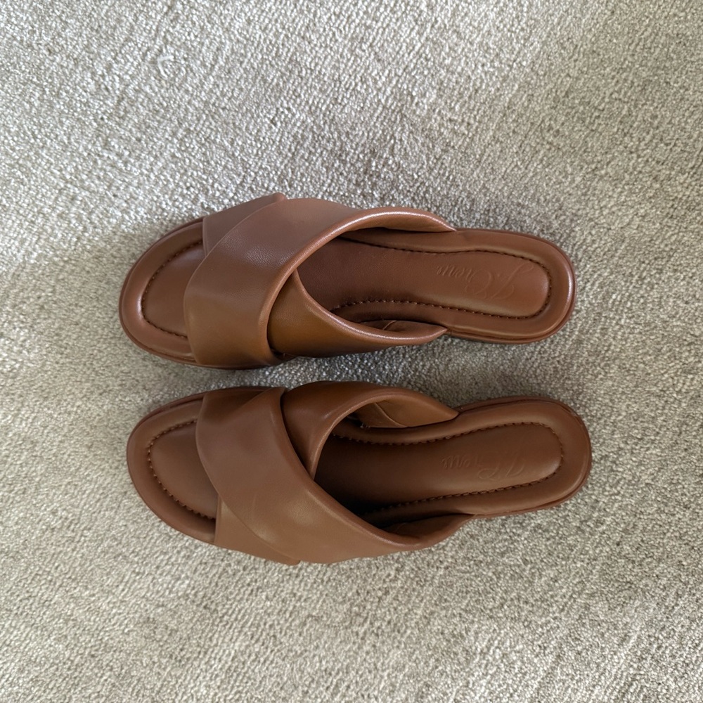 J. Crew Tan Slide Sandals